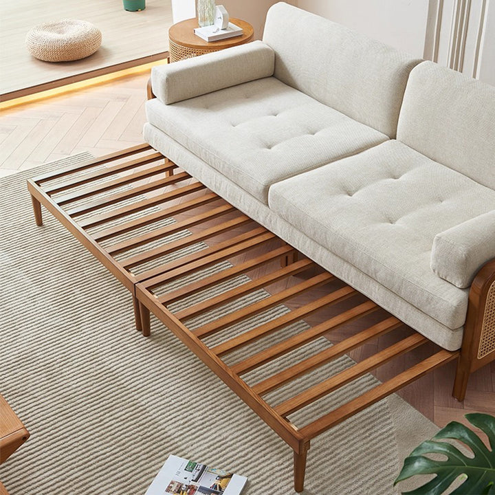 MAS-3325 Masdio Solid Ash Wood Rattan Sofa
