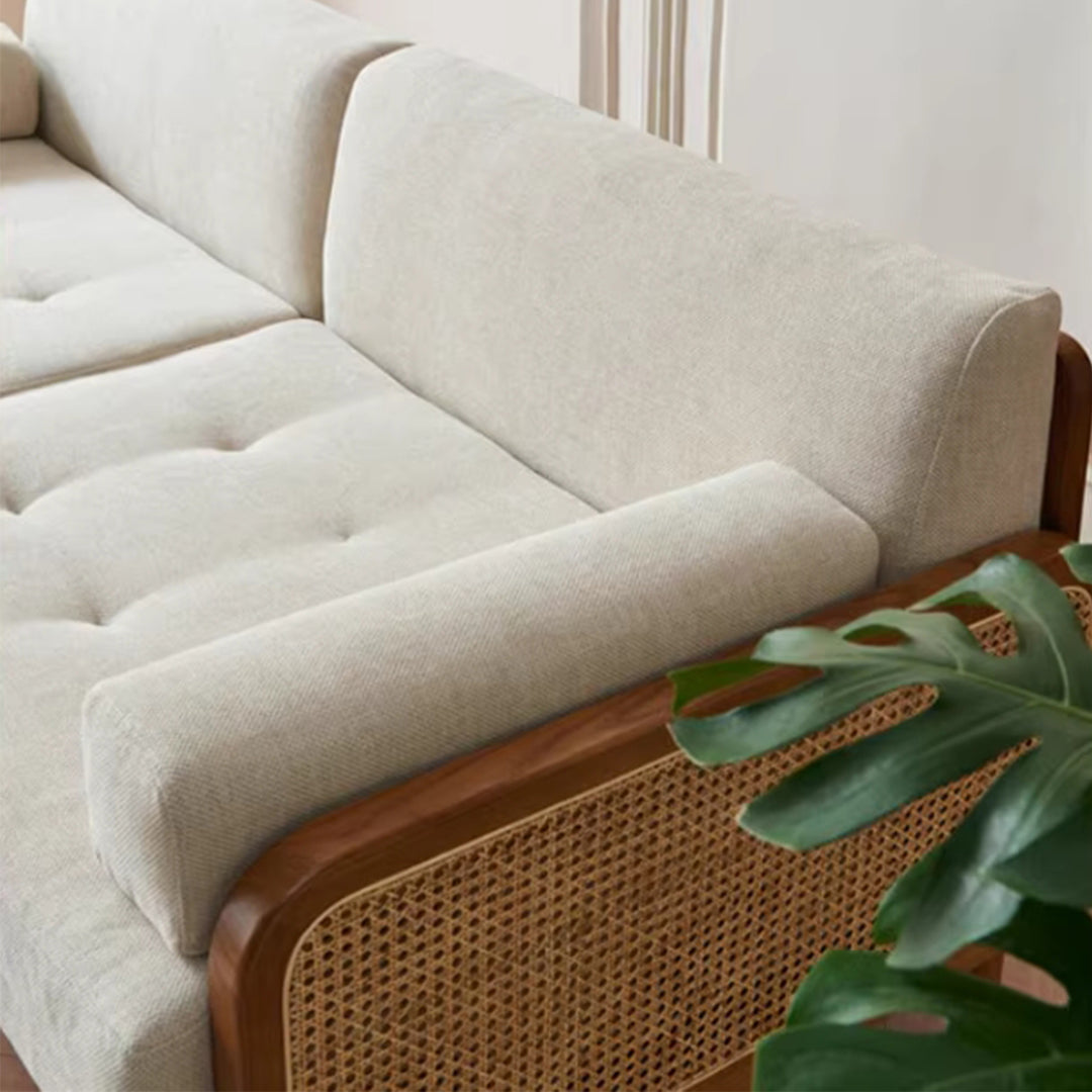 MAS-3325 Masdio Solid Ash Wood Rattan Sofa