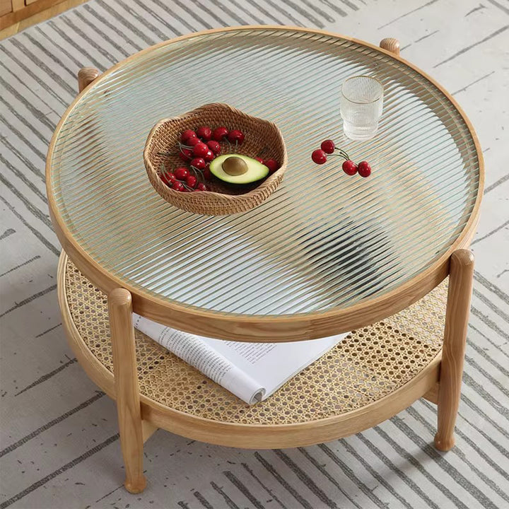 MAS-3327 Masdio Black Rattan Round Coffee Table