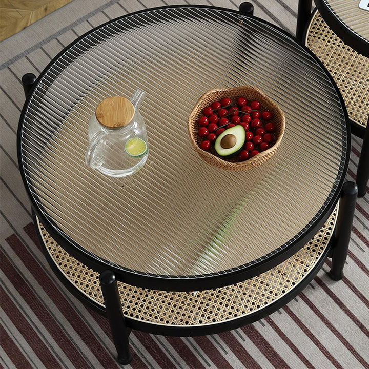 MAS-3327 Masdio Black Rattan Round Coffee Table