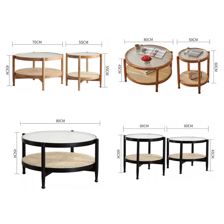 MAS-3327 Masdio Black Rattan Round Coffee Table