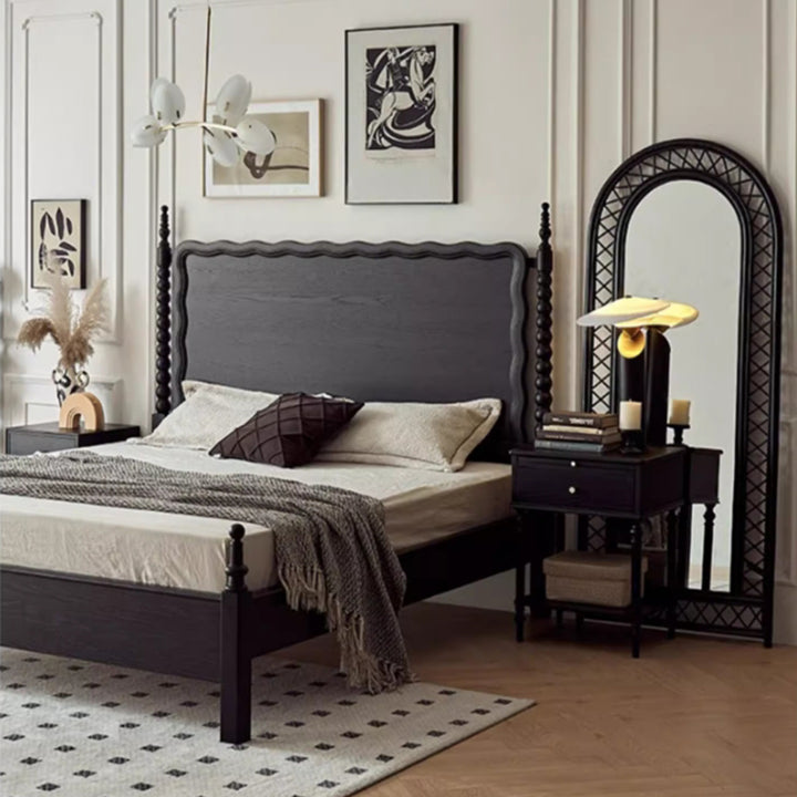 MAS-3329 Masdio Black Rattan Standing Mirror