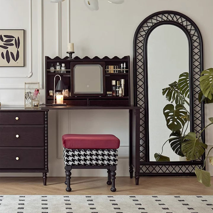 MAS-3329 Masdio Black Rattan Standing Mirror