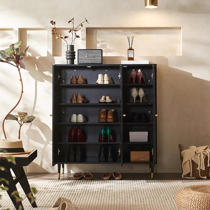MAS-3333 Masdio Walnut Rattan Shoes Cabinet