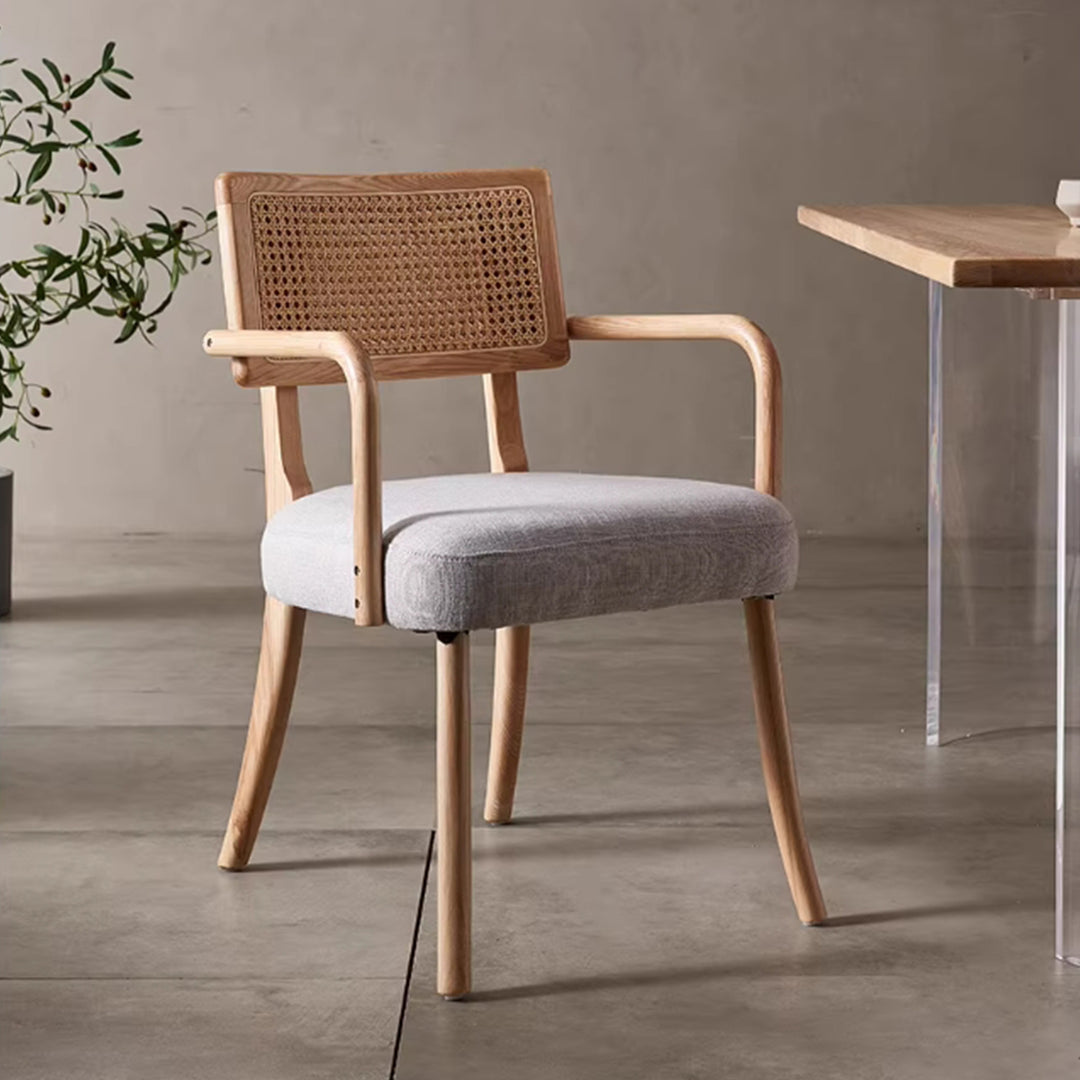MAS-3334 Masdio Solid Ash Wood Rattan Dining Chair