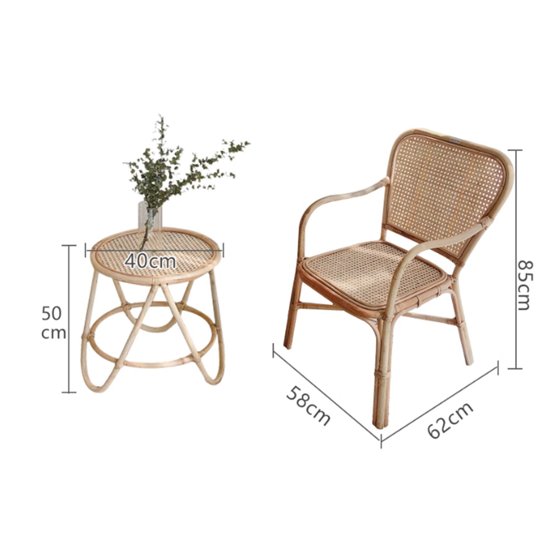 MAS-3341 Masdio Rattan Coffee Table & Lounge Chair