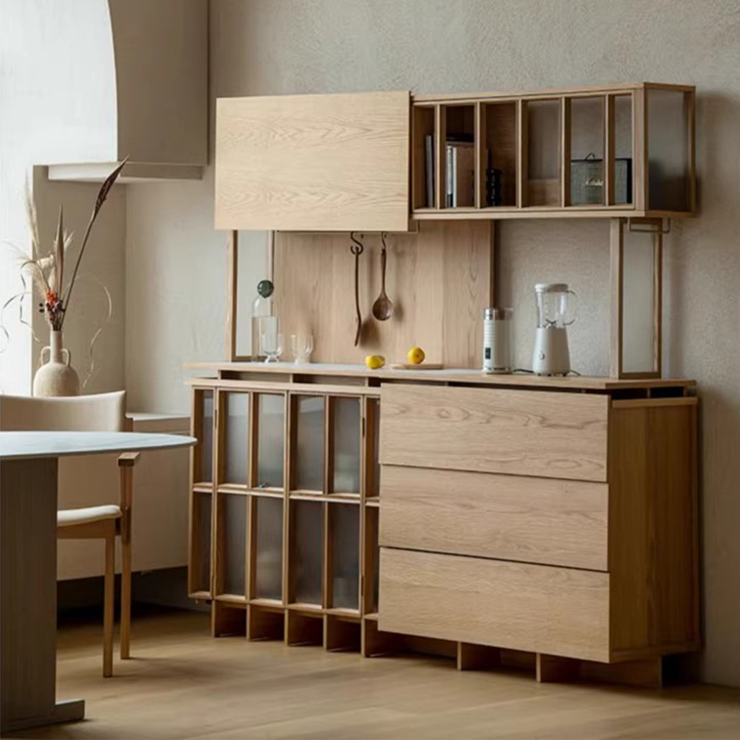 MAS-3351 Masdio Japandi Solid Wood Kitchen Cabinet