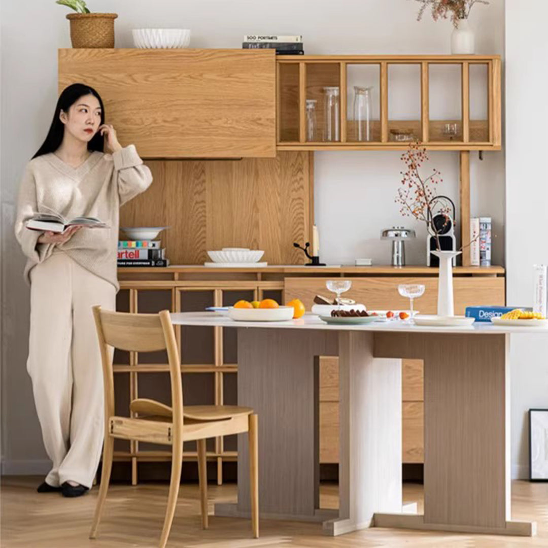 MAS-3351 Masdio Japandi Solid Wood Kitchen Cabinet