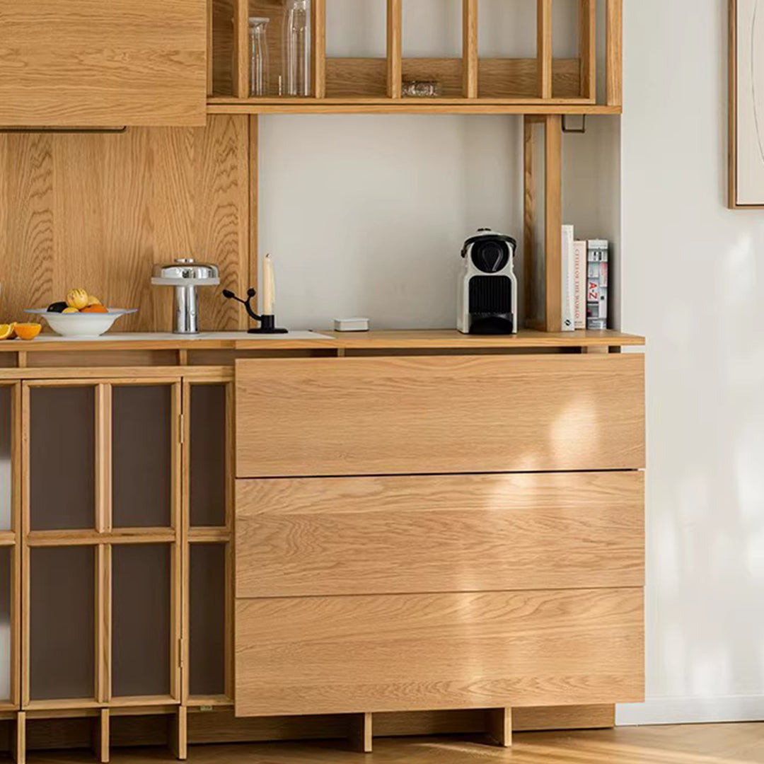 MAS-3351 Masdio Japandi Solid Wood Kitchen Cabinet