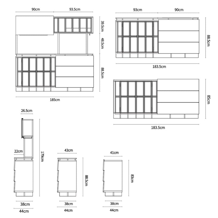 MAS-3351 Masdio Japandi Solid Wood Kitchen Cabinet