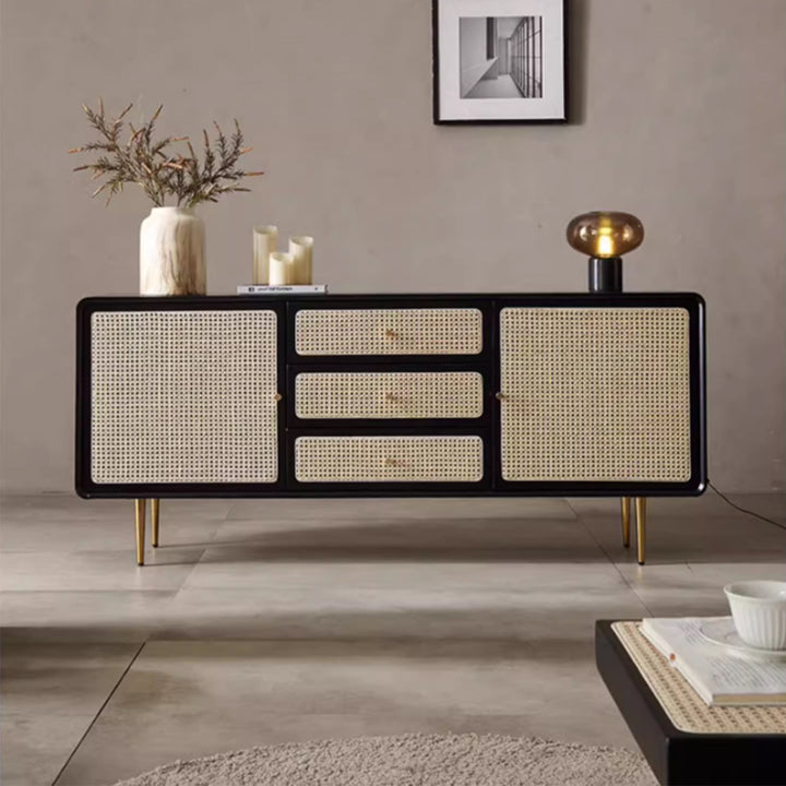 MAS-3351 Masdio Solid Ash Wood Rattan Sideboard