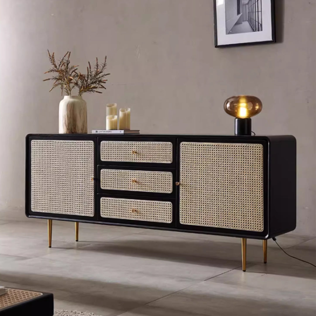 MAS-3351 Masdio Solid Ash Wood Rattan Sideboard