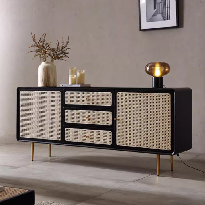 MAS-3351 Masdio Solid Ash Wood Rattan Sideboard