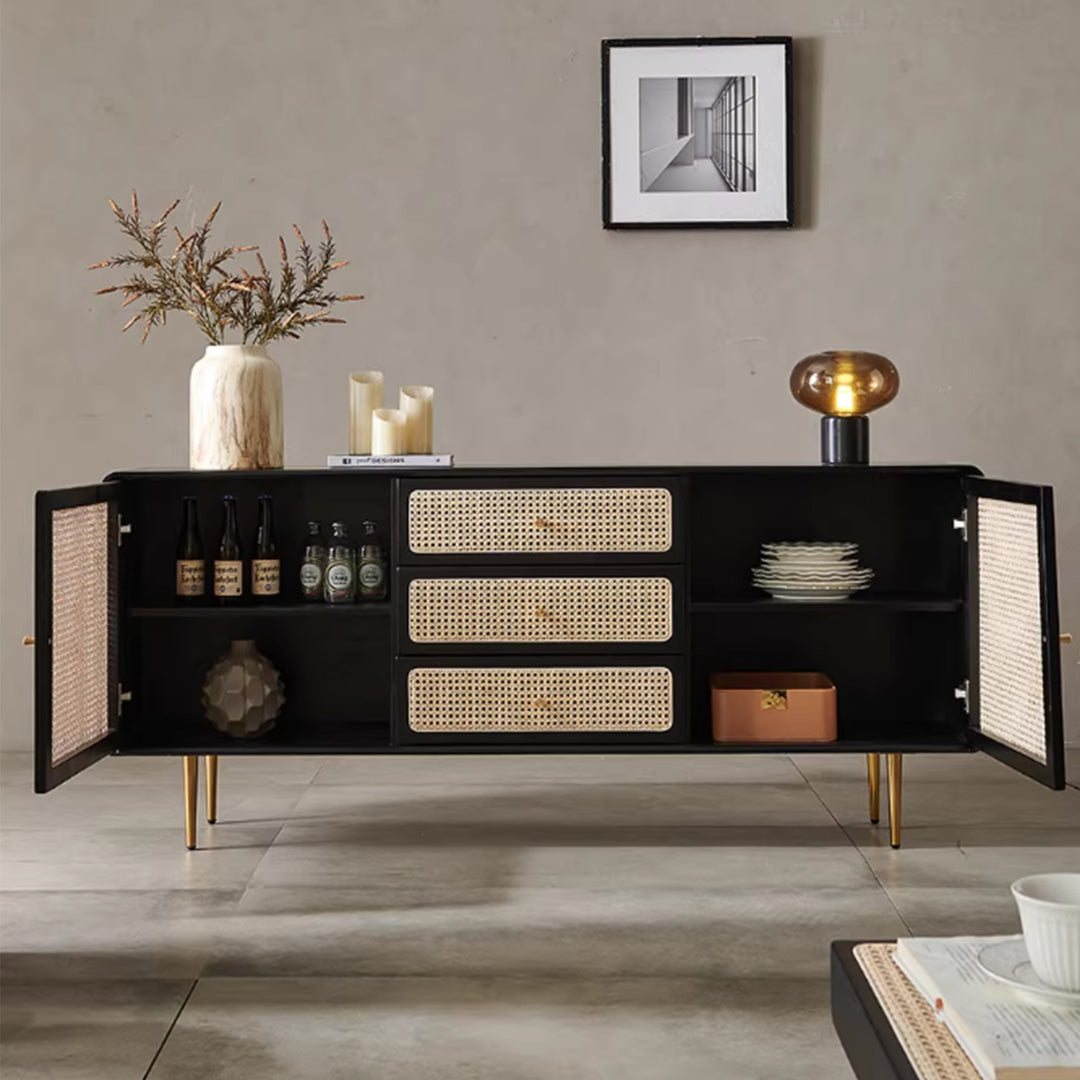 MAS-3351 Masdio Solid Ash Wood Rattan Sideboard