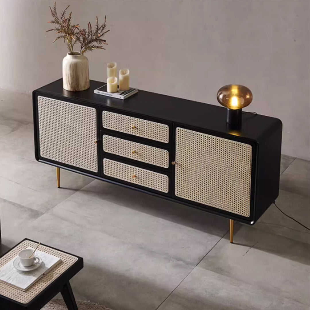 MAS-3351 Masdio Solid Ash Wood Rattan Sideboard