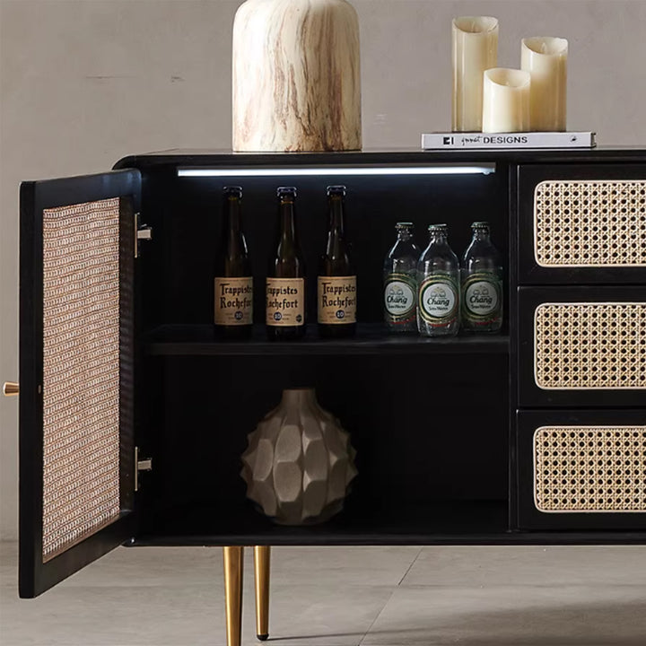 MAS-3351 Masdio Solid Ash Wood Rattan Sideboard
