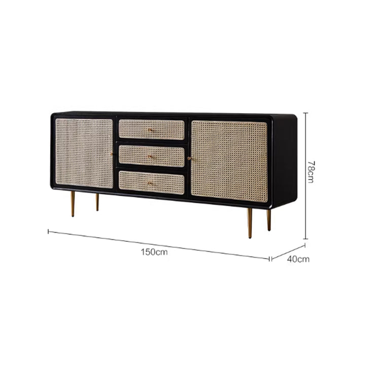 MAS-3351 Masdio Solid Ash Wood Rattan Sideboard