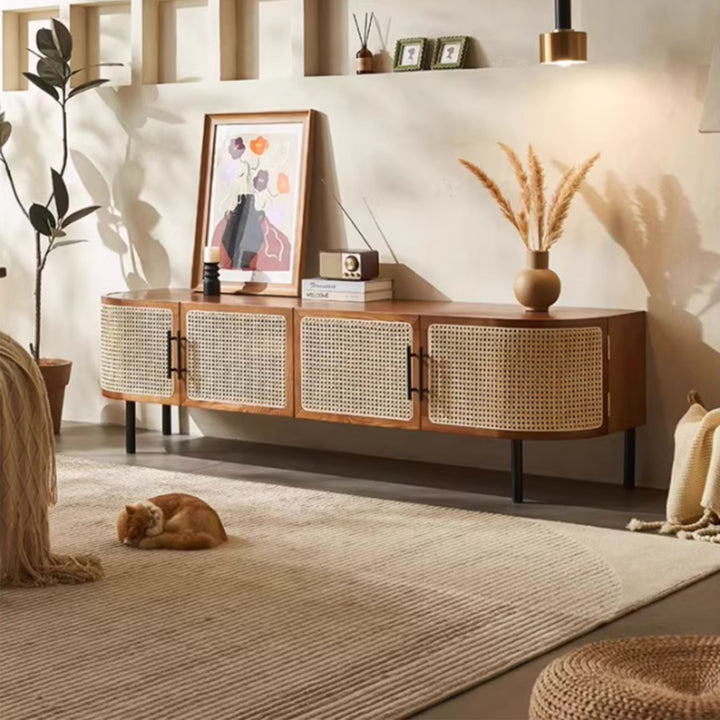 MAS-3352 Masdio Solid Ash Wood Rattan Tv Console