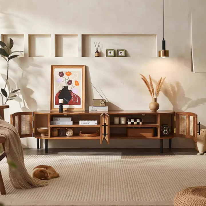 MAS-3352 Masdio Solid Ash Wood Rattan Tv Console