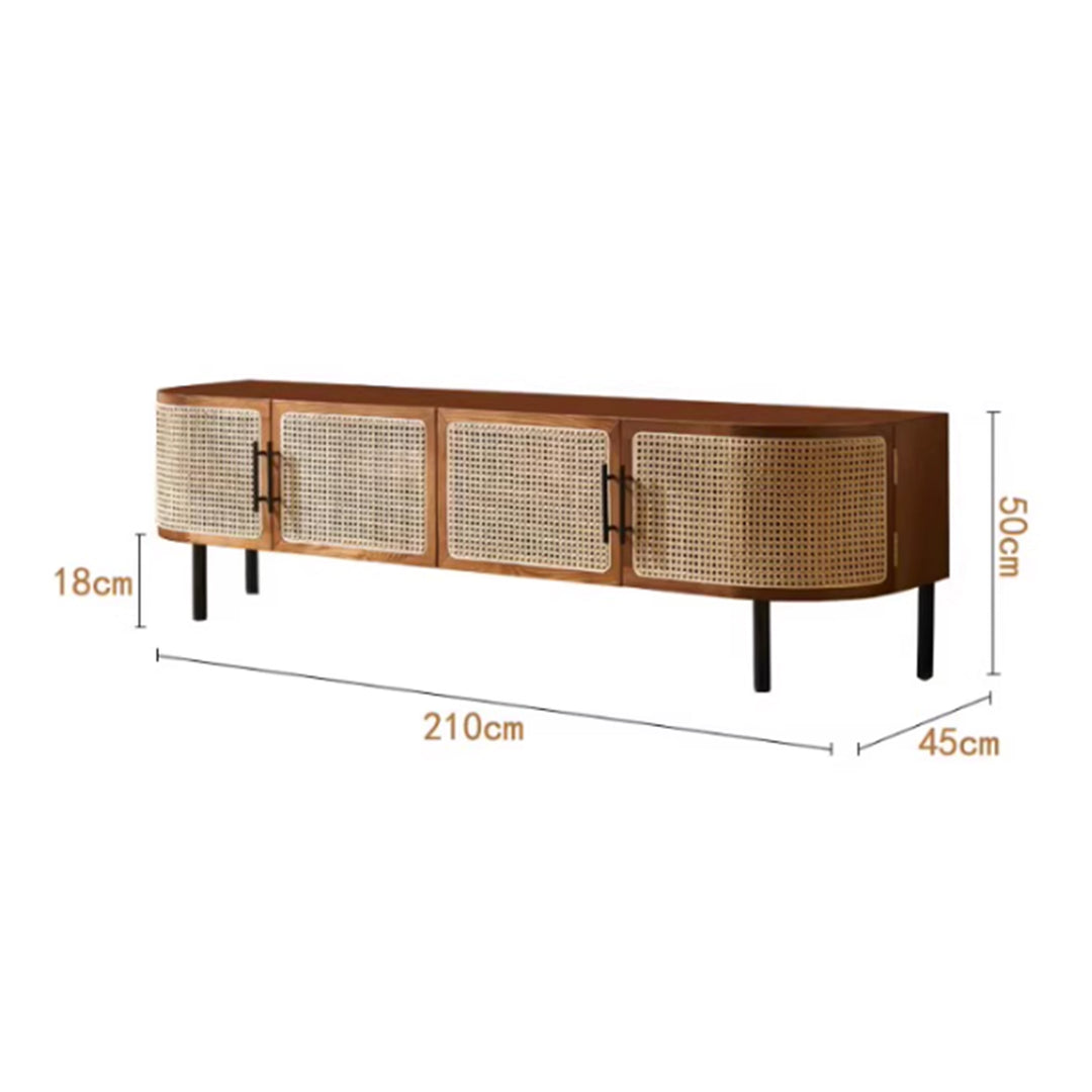 MAS-3352 Masdio Solid Ash Wood Rattan Tv Console