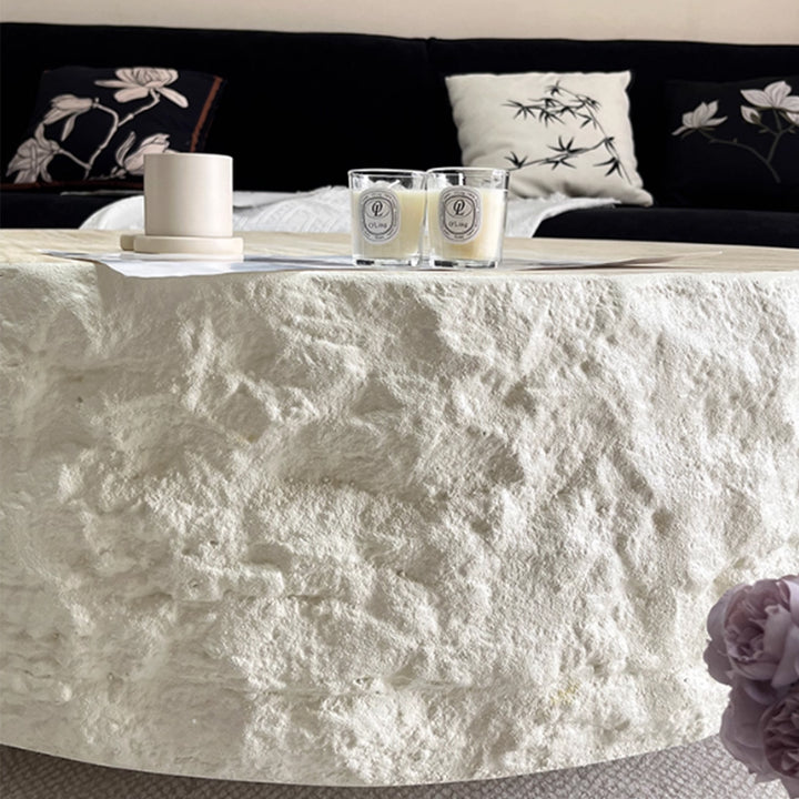 MAS-3355 Masdio Modern Travertine Round Coffee Table