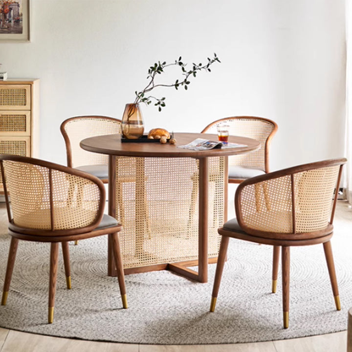 MAS-3356 Masdio Solid Walnut Wood Round Dining Table