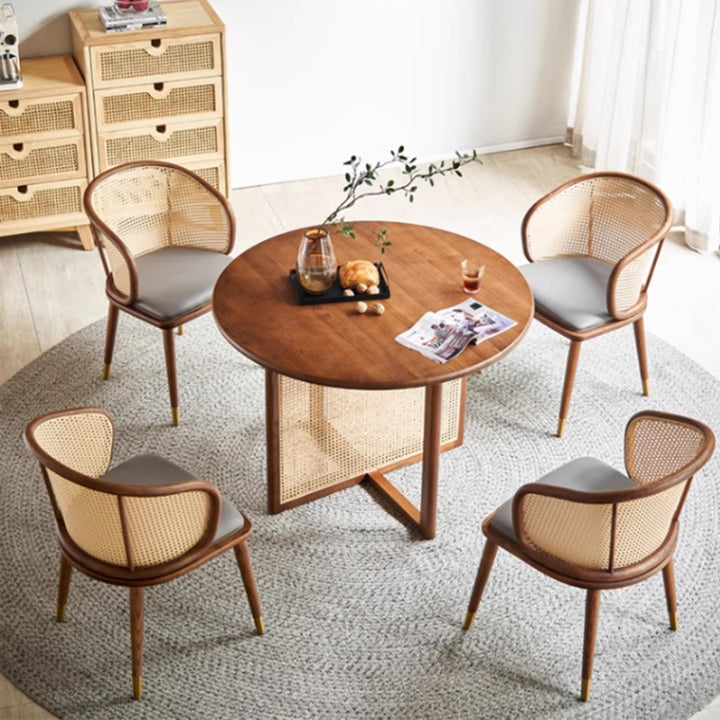 MAS-3356 Masdio Solid Walnut Wood Round Dining Table