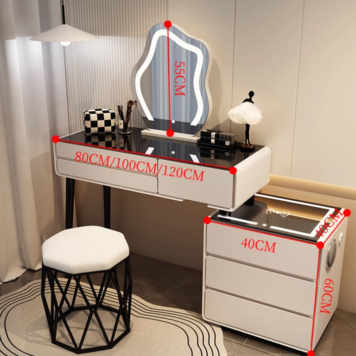 MAS-3373 Masdio LED Mirror Wireless Charging Dressing Table with chair