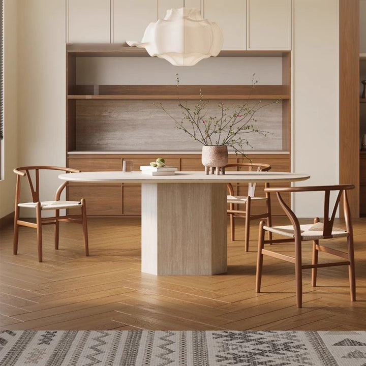 MAS-3383 Masdio Modern Travertine Dining Table
