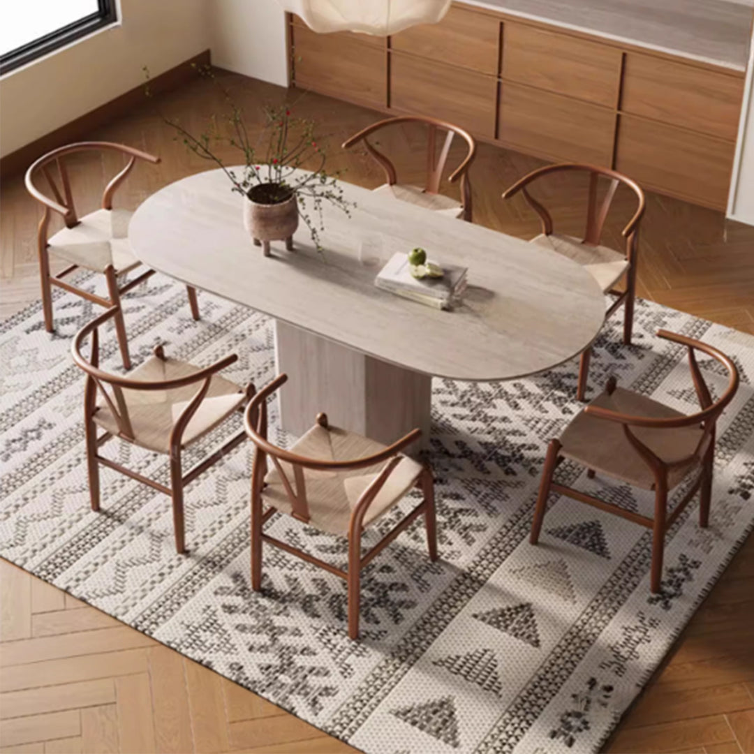 MAS-3383 Masdio Modern Travertine Dining Table