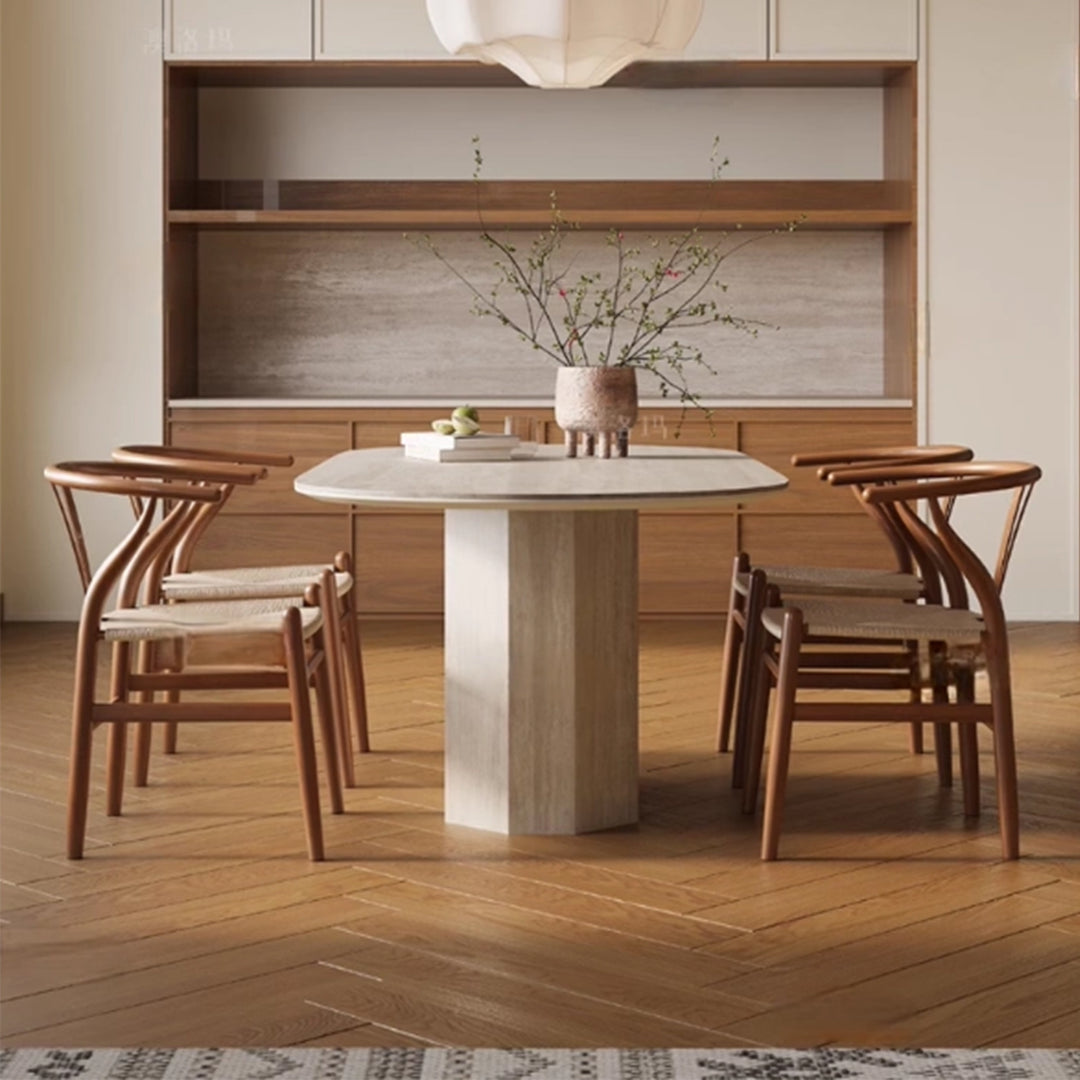 MAS-3383 Masdio Modern Travertine Dining Table