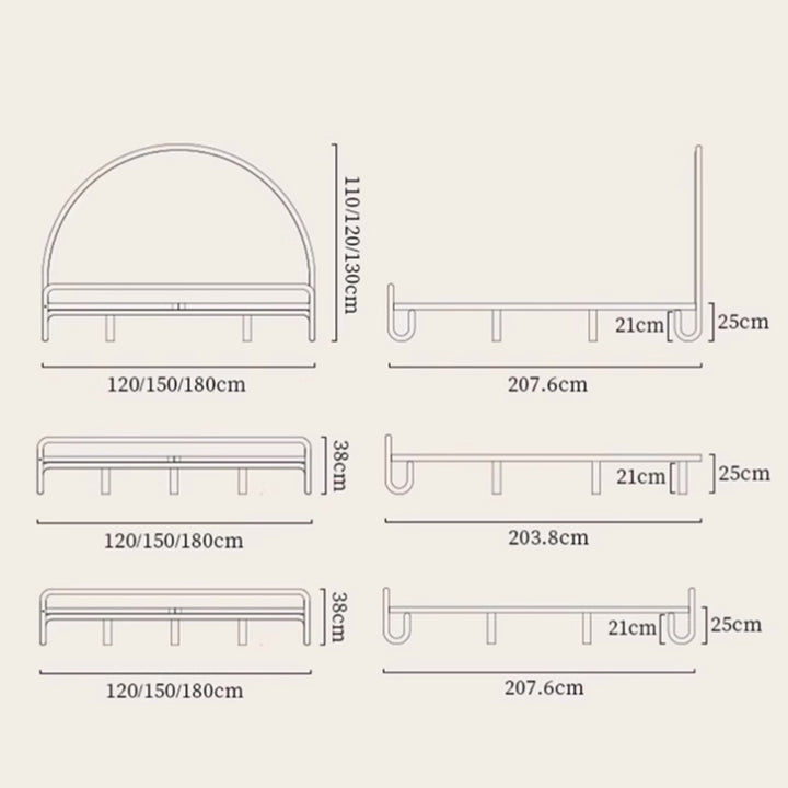 MAS-3384 Masdio Modern Leather Bedframe