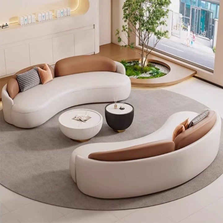 MAS-3404 Masdio Modern Curved Leather Sofa