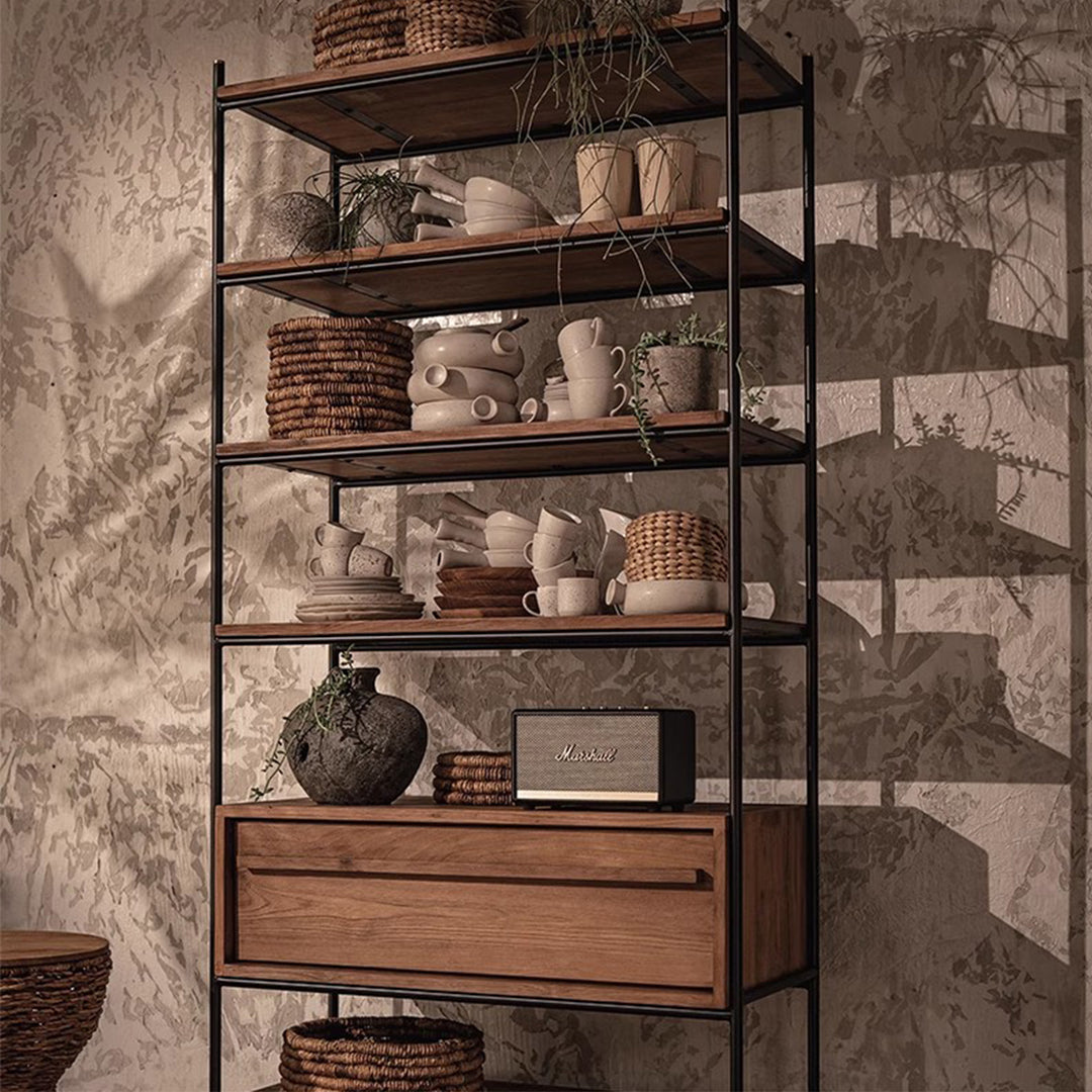 MAS-3454 Masdio Industrial Solid Wood Display Shelf
