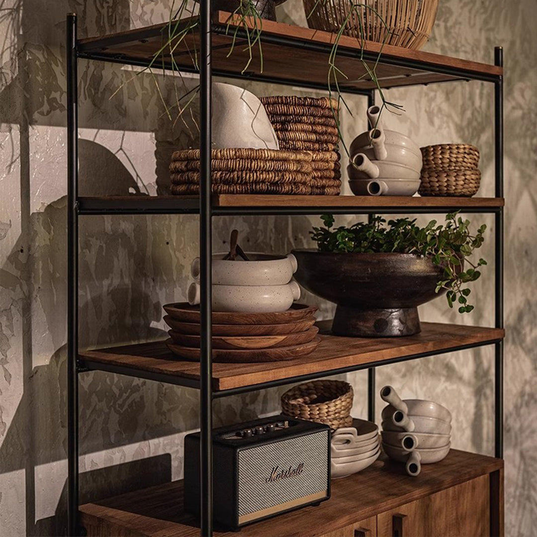 MAS-3454 Masdio Industrial Solid Wood Display Shelf