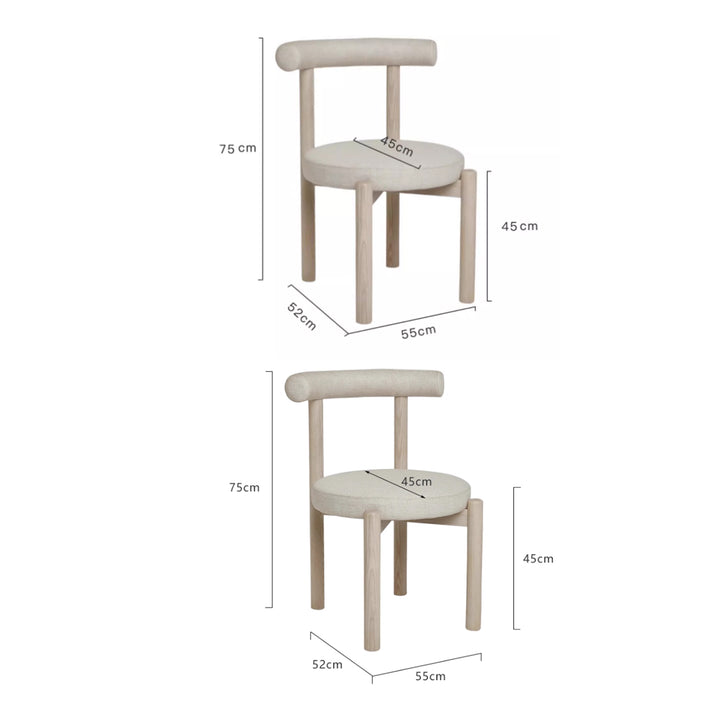 MAS-3456 Masdio Japandi Boucle Dining Chair