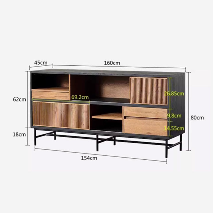 MAS-3459 Masdio Industrial Solid Wood Sideboard
