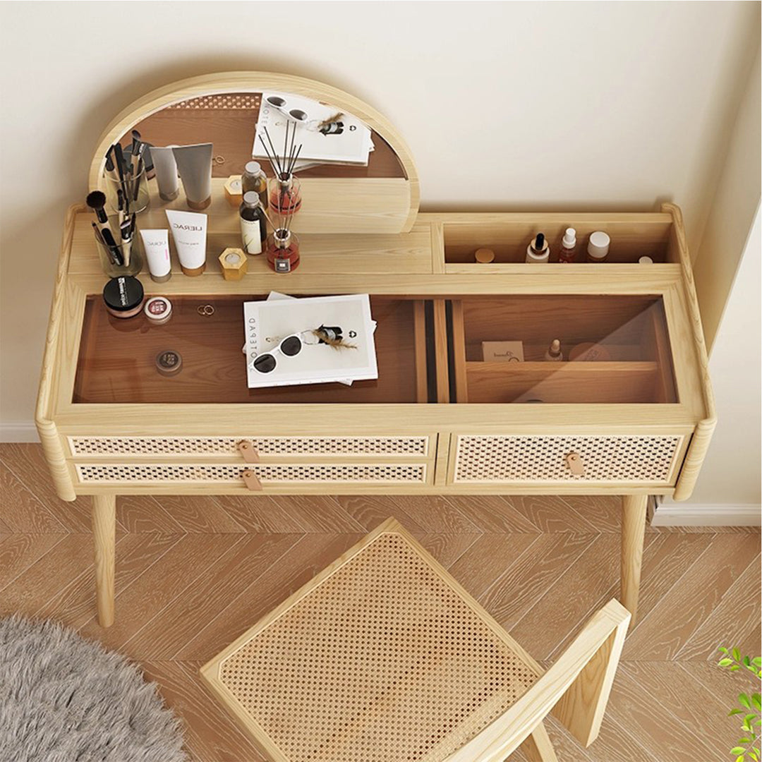 MAS-3462 Masdio Rustic Rattan Vanity Table