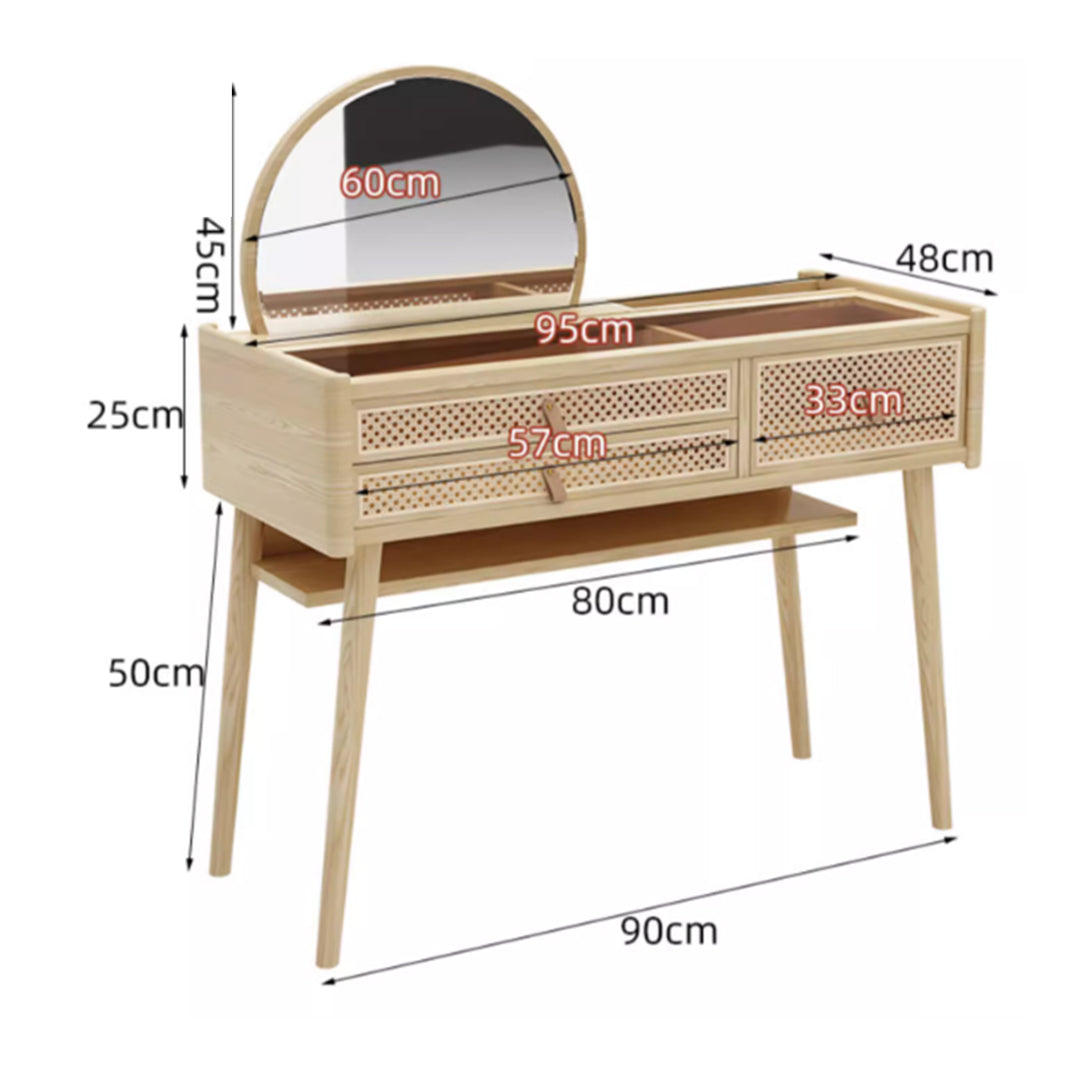 MAS-3462 Masdio Rustic Rattan Vanity Table