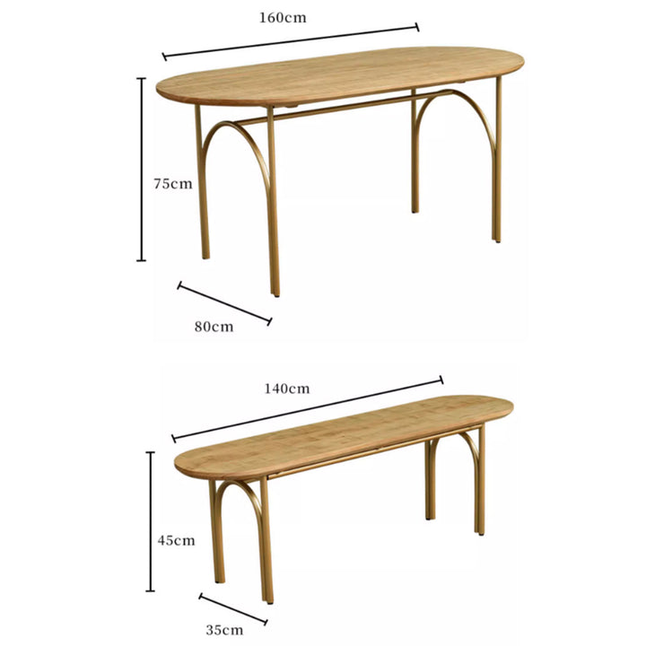 MAS-3472 Masdio Japandi Solid Wood Dining Table