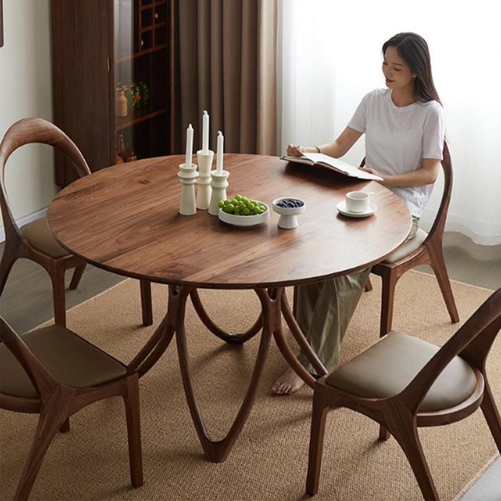 MAS-3474 Masdio Modern Round Solid Wood Dining Table
