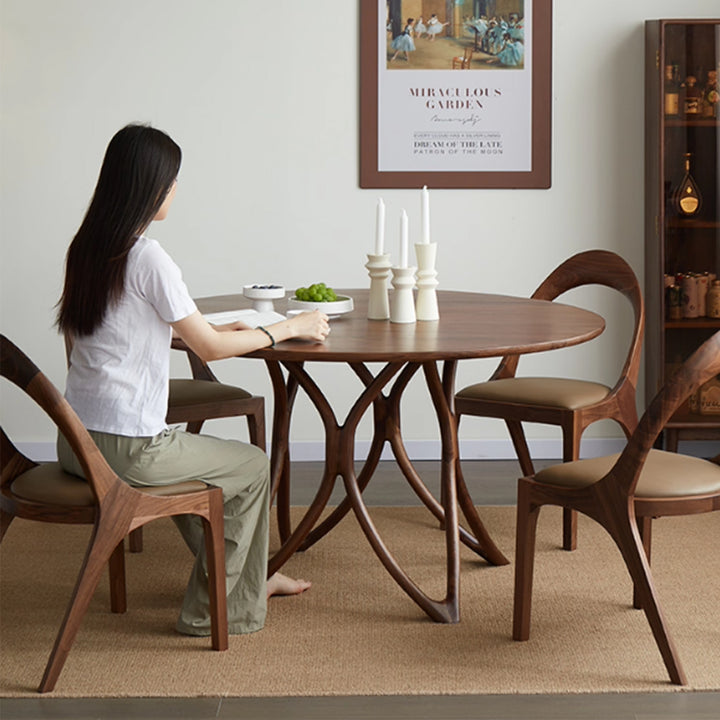 MAS-3474 Masdio Modern Round Solid Wood Dining Table