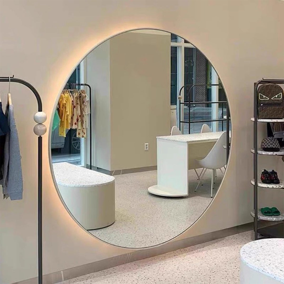 MAS-3474 Masdio Modern Stainless Steel Round Mirror