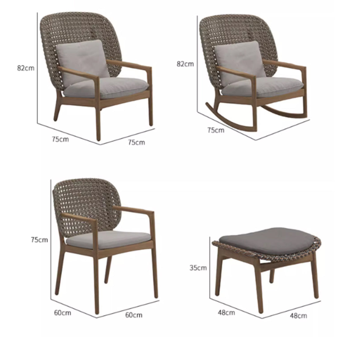 MAS-3475 Masdio Modern Outdoor Solid Wood Lounge Chair