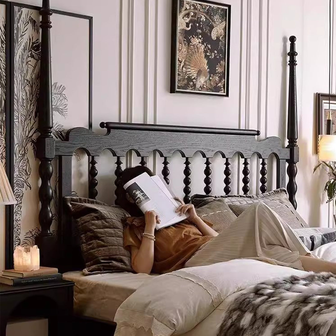 MAS-3476 Masdio Mid-Century Solid Wood Bedframe