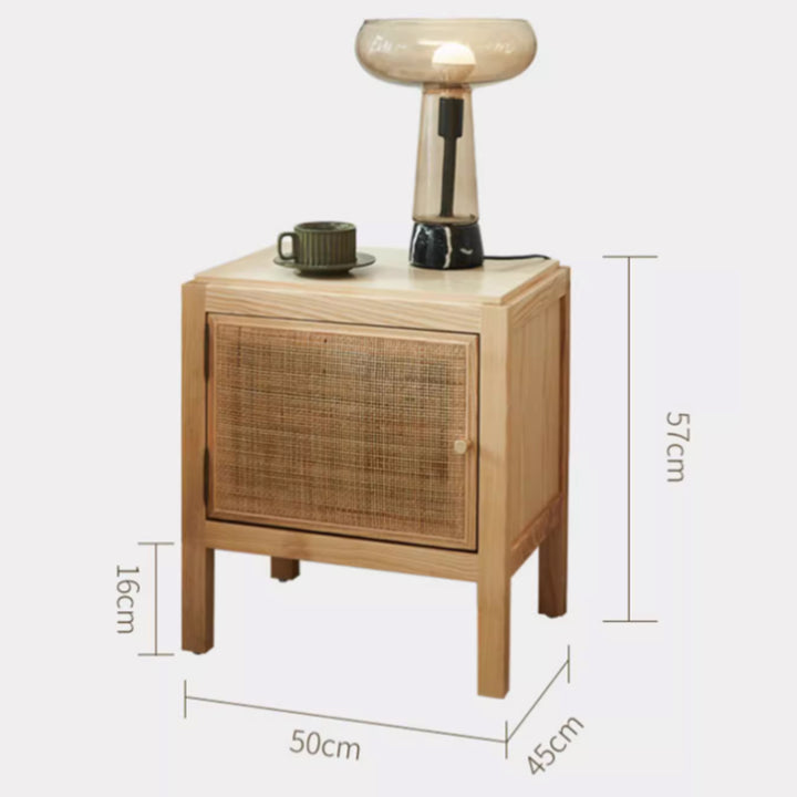 MAS-3479 Masdio Scandinavian Rattan Bedside Table