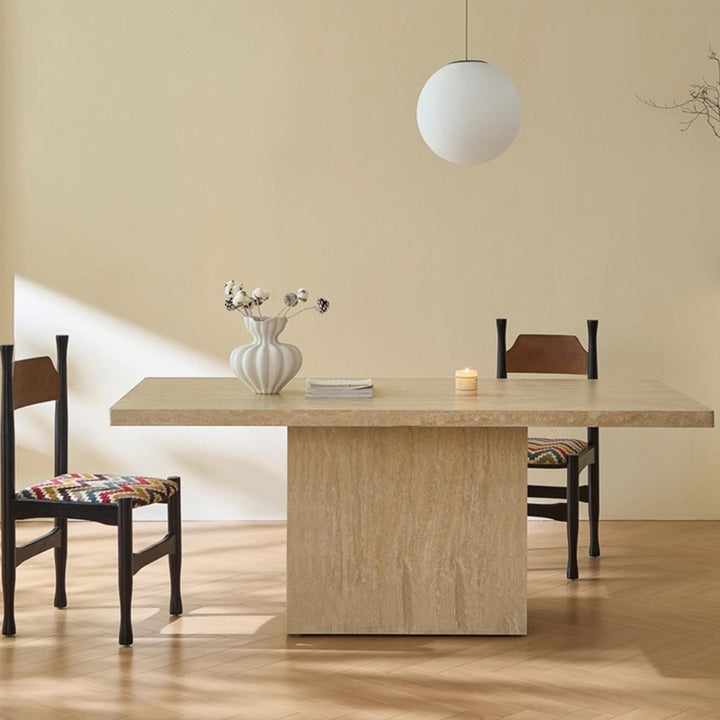 MAS-3490 Masdio Modern Travertine Storage Dining Table