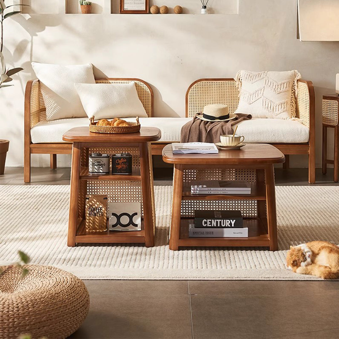 MAS-3498 Masdio Vintage Rattan Coffee Table