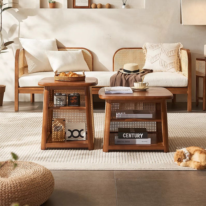 MAS-3498 Masdio Vintage Rattan Coffee Table