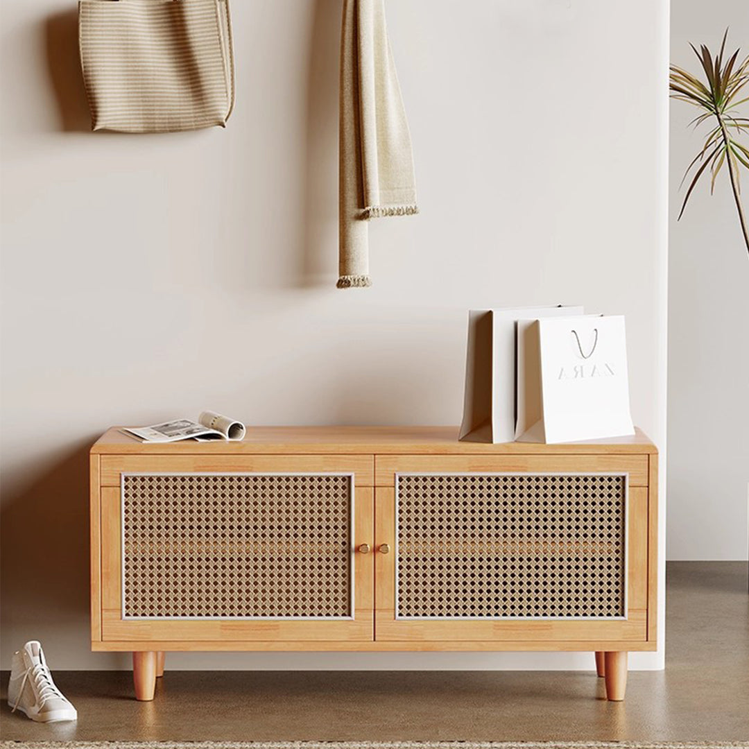 MAS-3499 Masdio Japandi Solid Wood Storage Bench